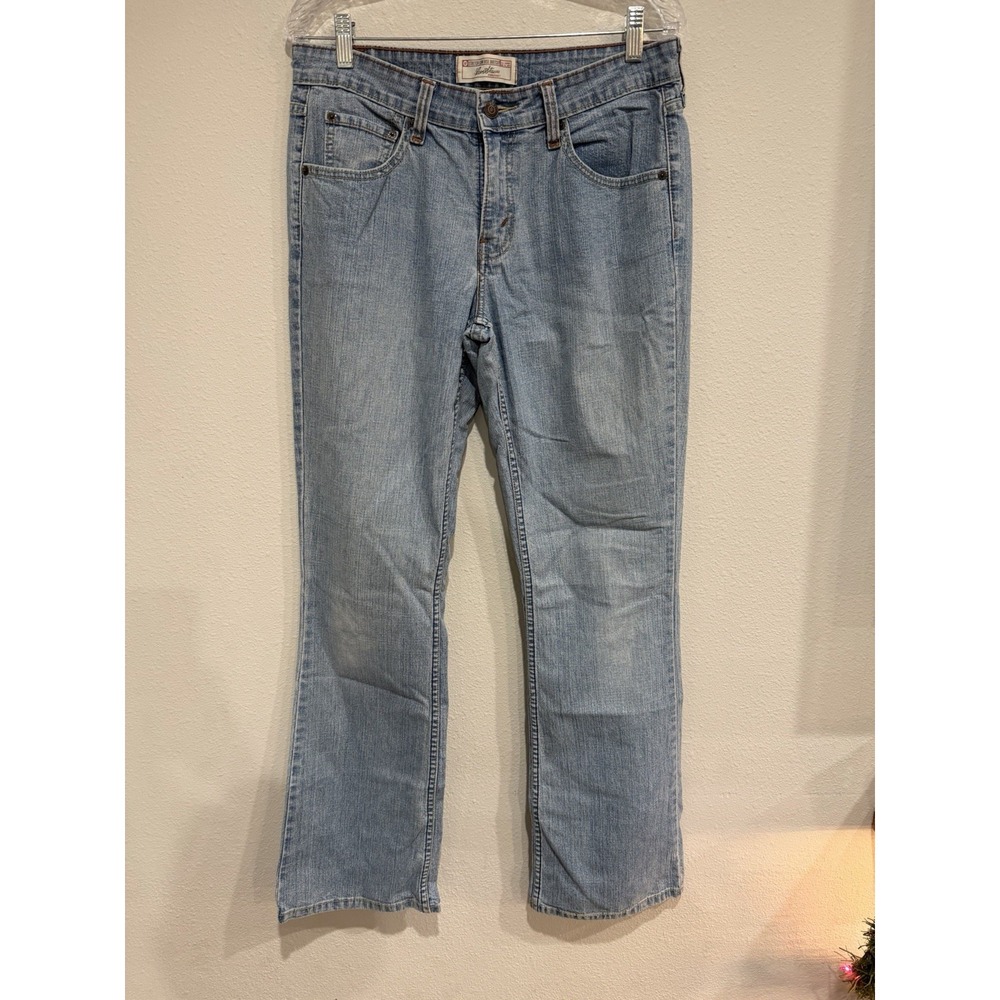 Levi Strauss Signature Misses‎ Size 8 Long Blue Jeans Stretch Low Rise Boot Cut